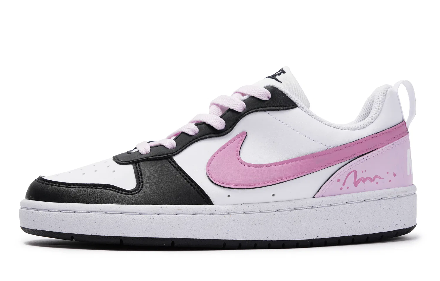 Кроссовки детские для скейтбординга Court Borough Pink Angel из искусственной кожи, с противоскользящей подошвой и амортизацией, низкий верх, розовые Nike, Pink Angel-Shopping Bag — фото 3