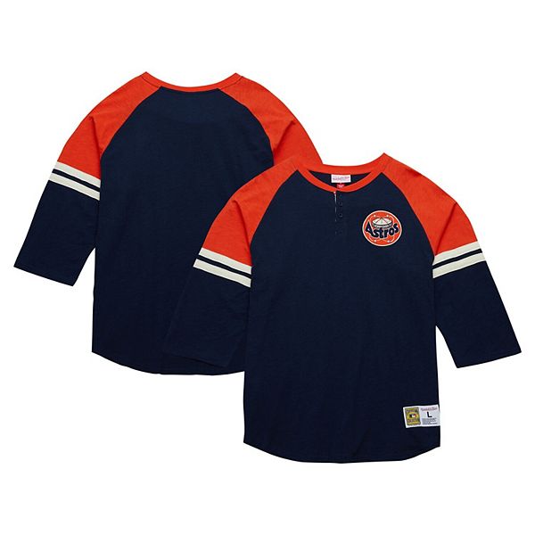 

Мужская футболка с 3/4 рукавом houston astros cooperstown collection legendary raglan slub henley в темно-синем цвете Mitchell & Ness