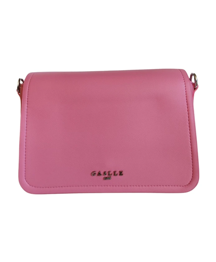 

Миниатюрная розовая сумка через плечо с ремешком с логотипом. Gaã«Lle Paris, розовый