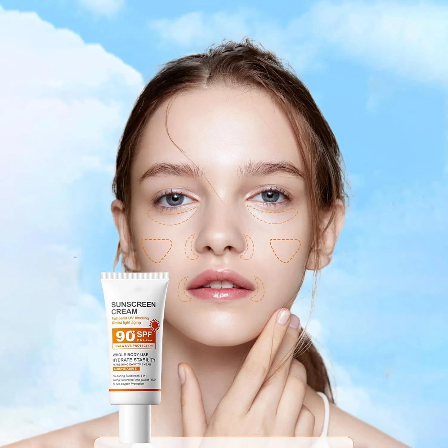 Солнцезащитный крем SPF 90 для лица и тела (2 шт.) Nthfecg, 2 Pieces. — фото 3
