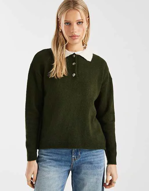 

Трикотажный топ цвета хаки для регби ASOS DESIGN