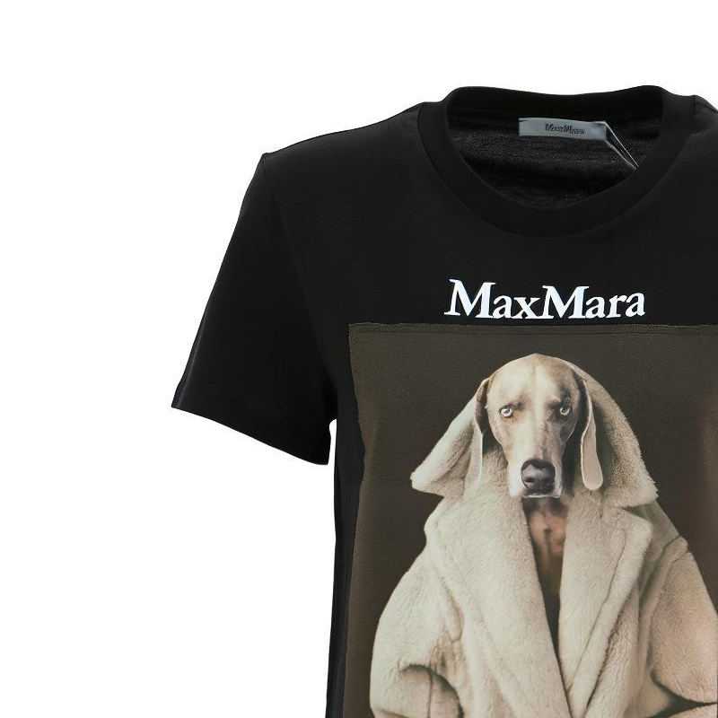 

Графическая футболка с принтом MaxMara, черная