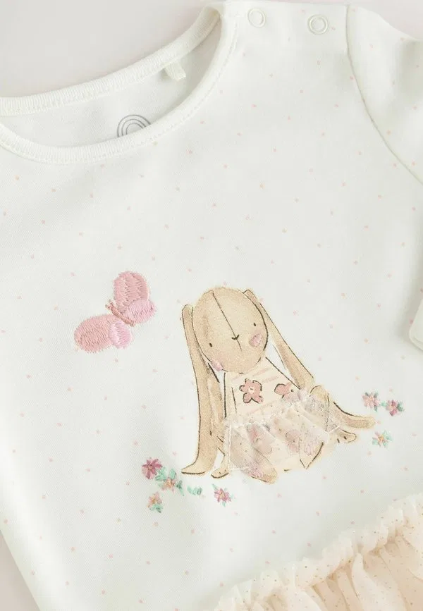 Детский спальный комбинезон стандартного кроя Next, Ecru Bunny Tutu — фото 4