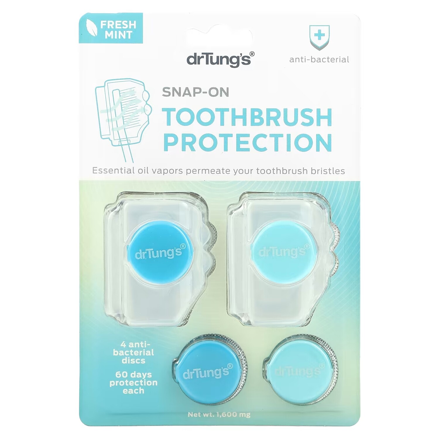 

Защитная зубная щетка Dr. Tung's Snap-On Fresh Mint, 1600 мг