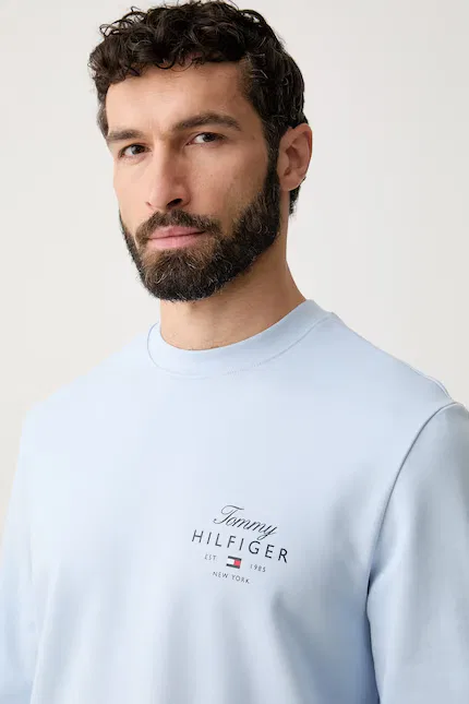 Худи мужское хлопковое Tommy Hilfiger, синий — фото 4