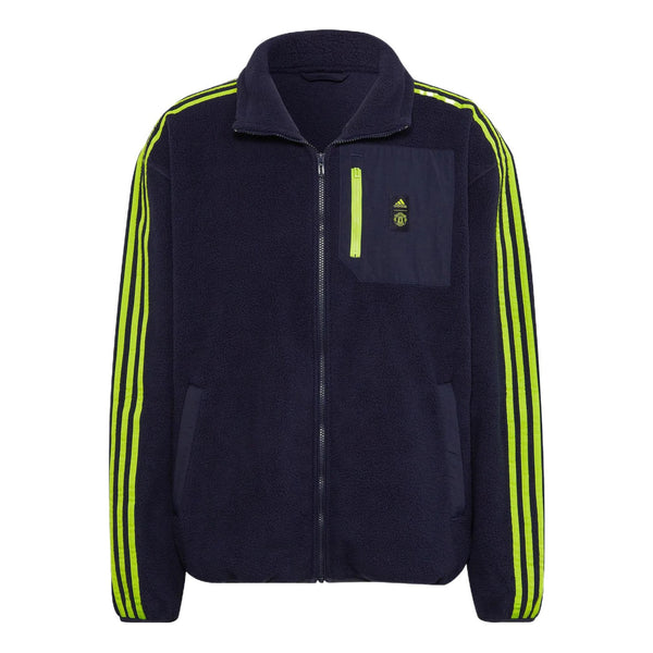 

Куртка Men's adidas Logo Printing Pattern Stripe Soccer/Football Jacket Navy Blue, синий