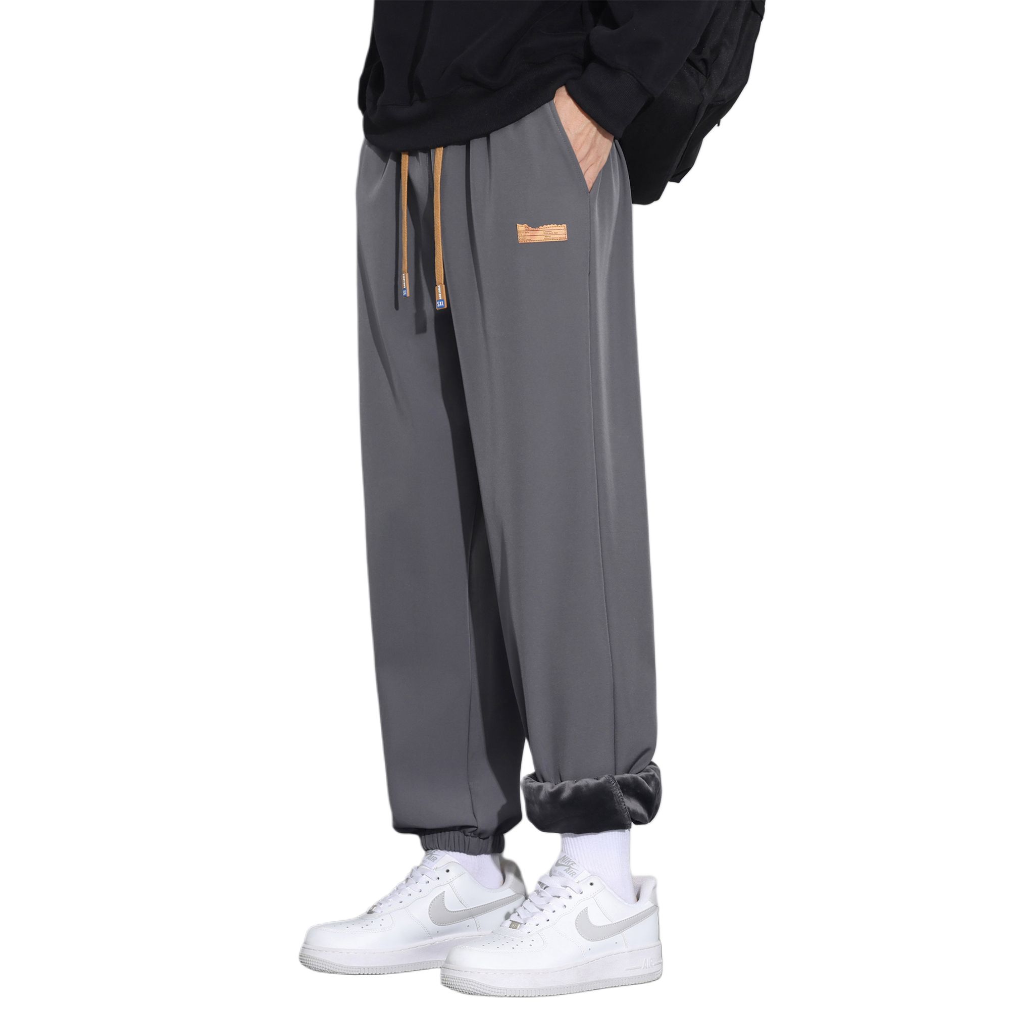 

Хлопковые брюки Unisex утепленные с флисовой подкладкой прямого кроя WARRIOR, темно-серый (cuffed fleece-lined style)