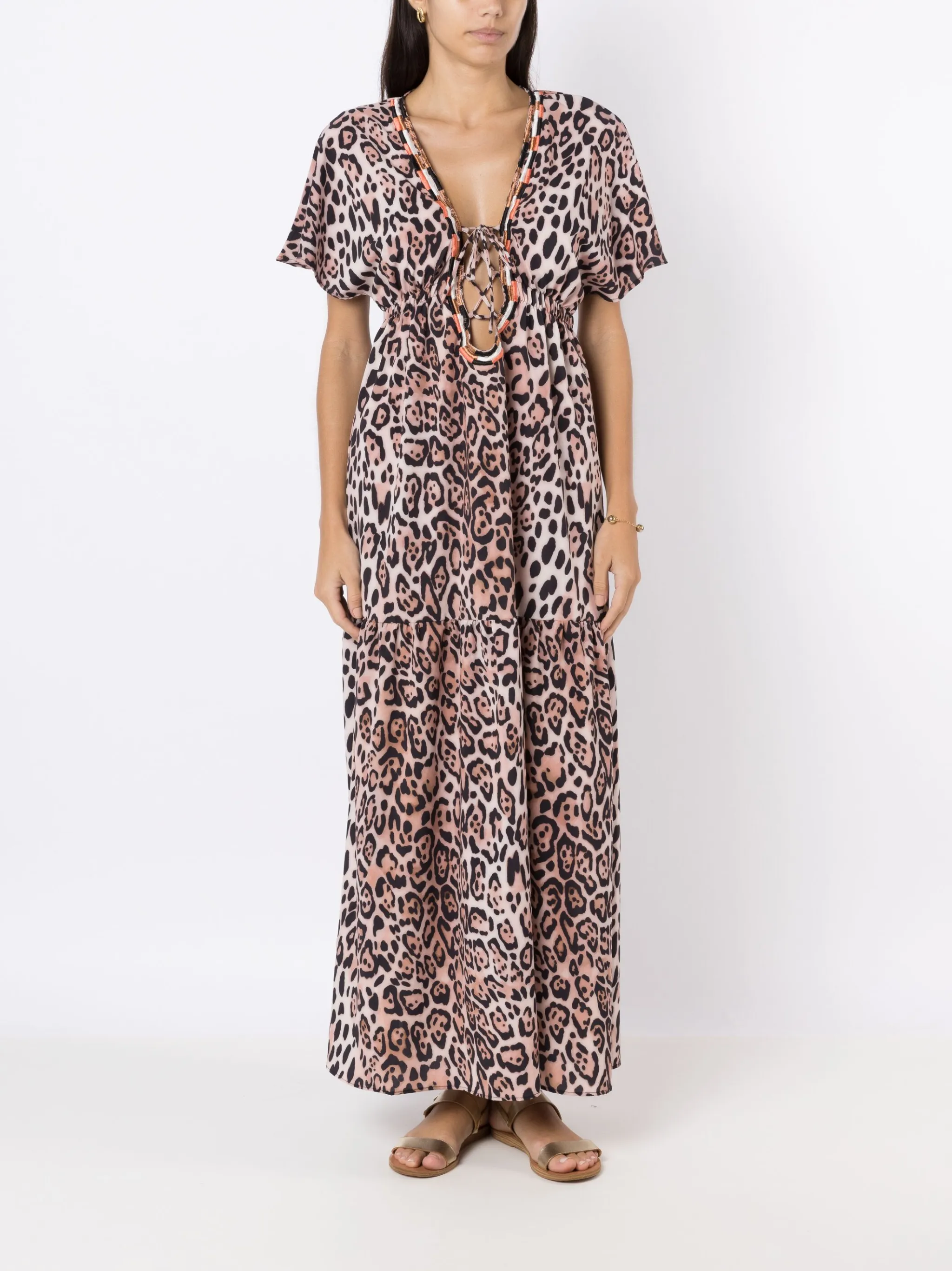 

Пляжное платье с леопардовым принтом Brigitte, коричневый