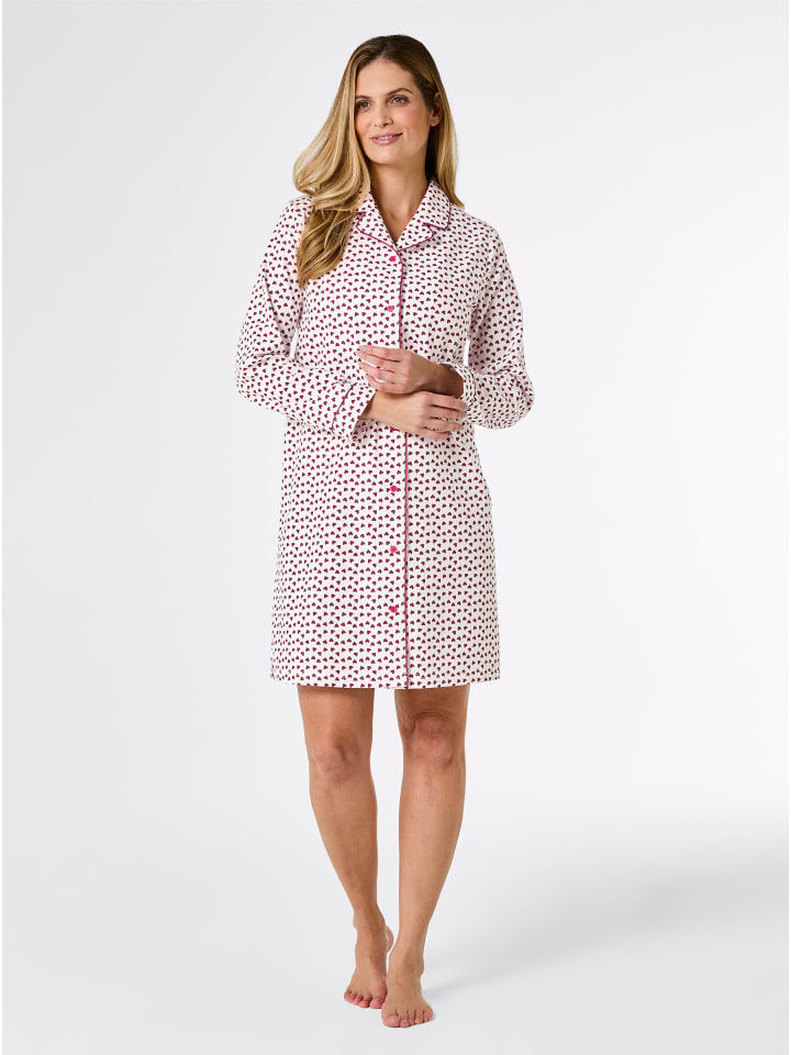 

Ночная рубашка цвета экрю с темно-красным принтом WITT WEIDEN
