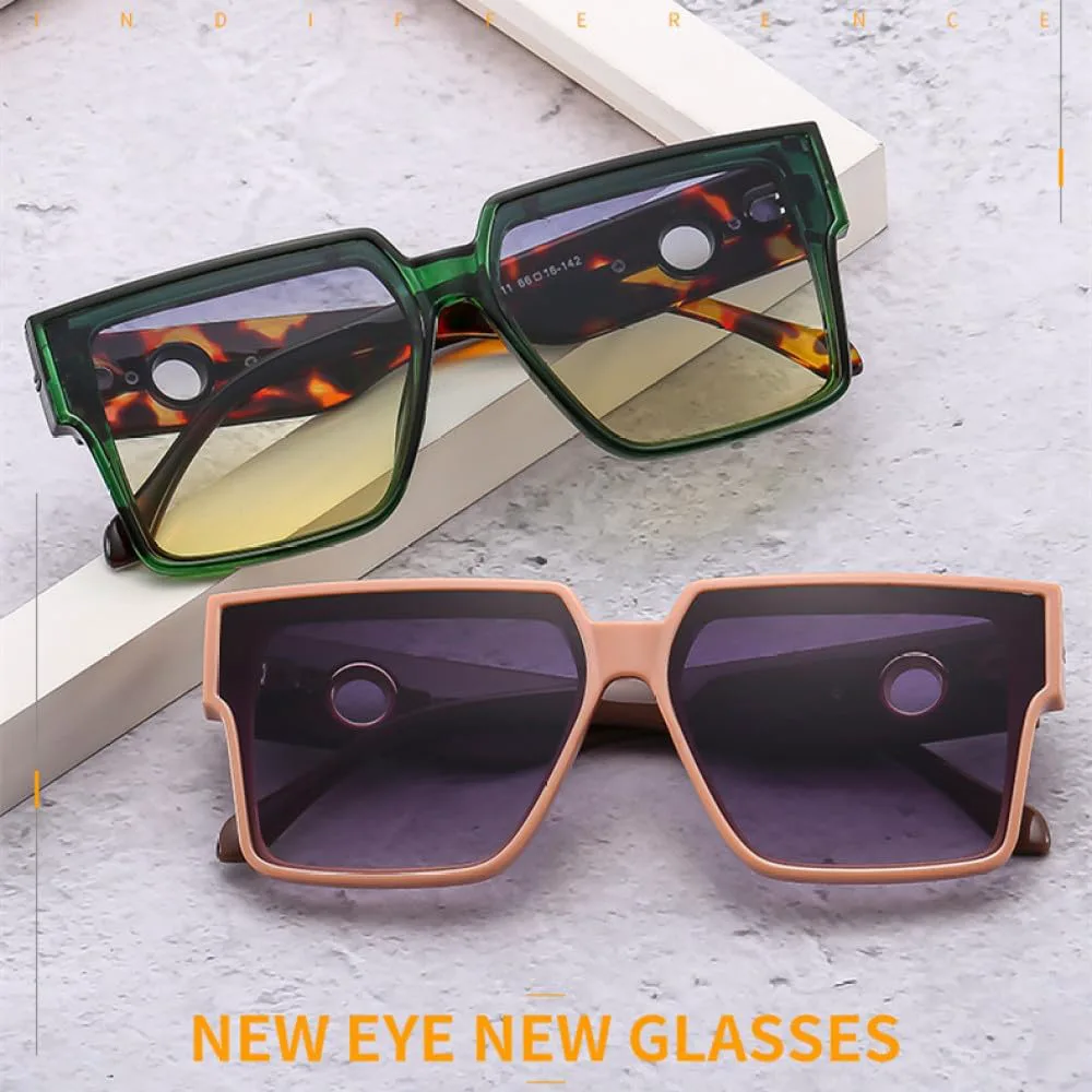 

Женские солнцезащитные очки в винтажном стиле с крупной оправой, мужские модные солнцезащитные очки класса люкс с защитой от УФ-излучения UV400 LVTFCO, Blue