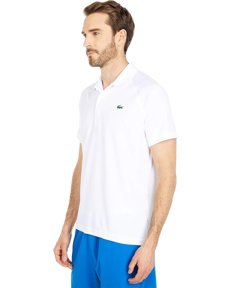 Мужская футболка-поло Lacoste Short Sleeve Sport Breathable Run-Resistant Interlock, White — фото 2