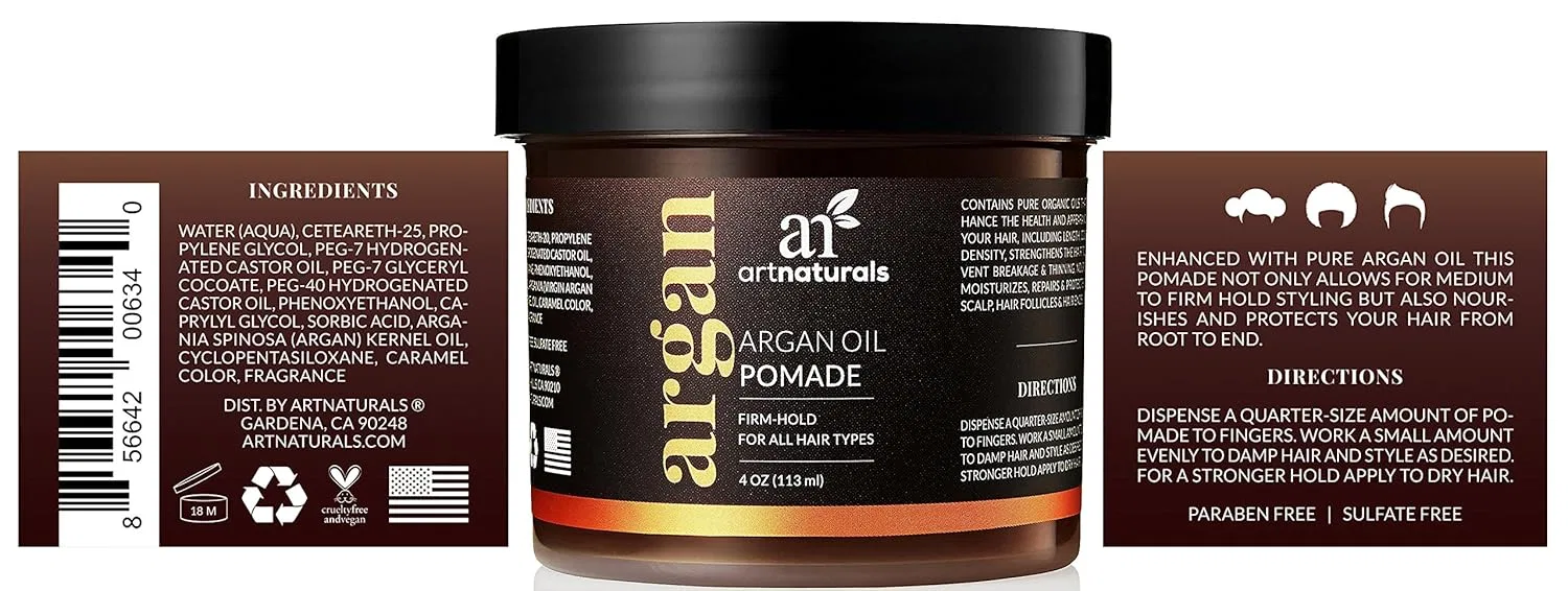 Помада для волос с аргановым маслом «Professional Argan Oil Pomade» от ArtNaturals Artnaturals — фото 3