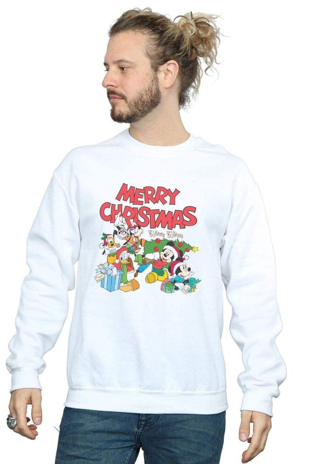 

Толстовка с надписью «Mickey And Friends Winter Wishes» Disney, белый