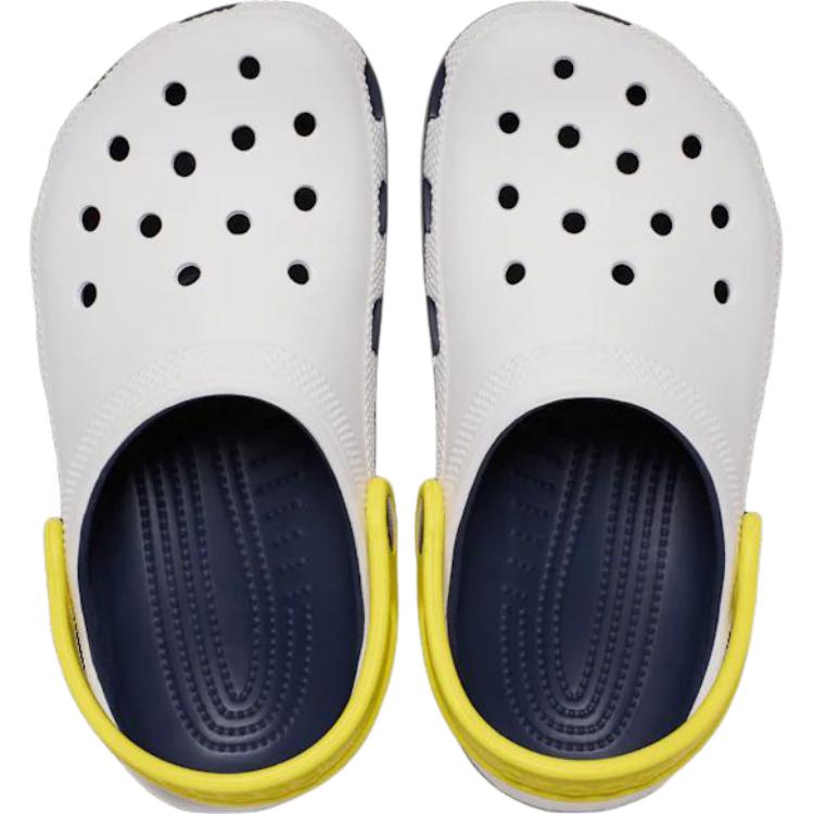Классические детские сандалии с низким верхом Clog Support Crocs, белый/желтый — фото 3