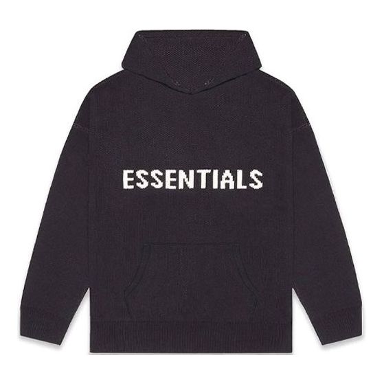 

Толстовка fw20 knit logo hoodie 'black' Fear Of God Essentials, черный