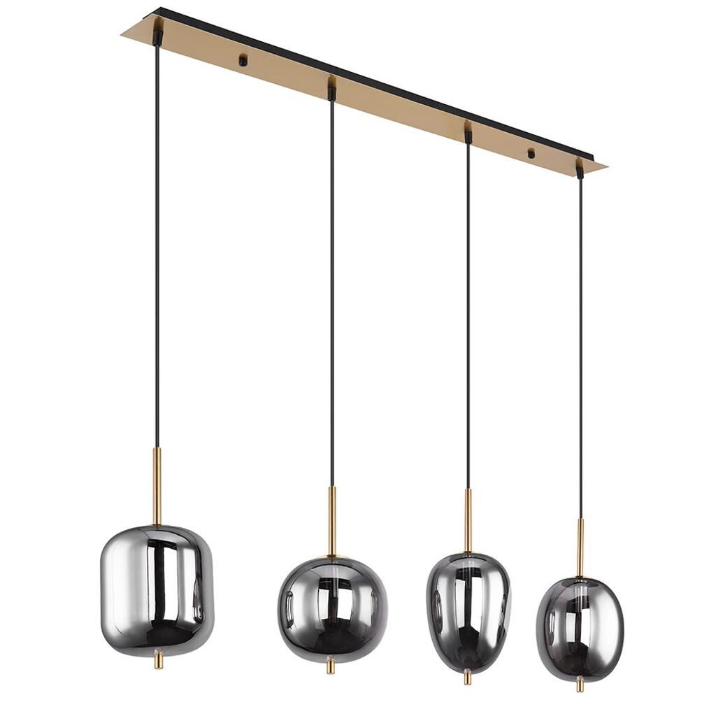 

Подвесной светильник, дым, 4 лампочки, латунь, стекло, L 110см Globo Lighting