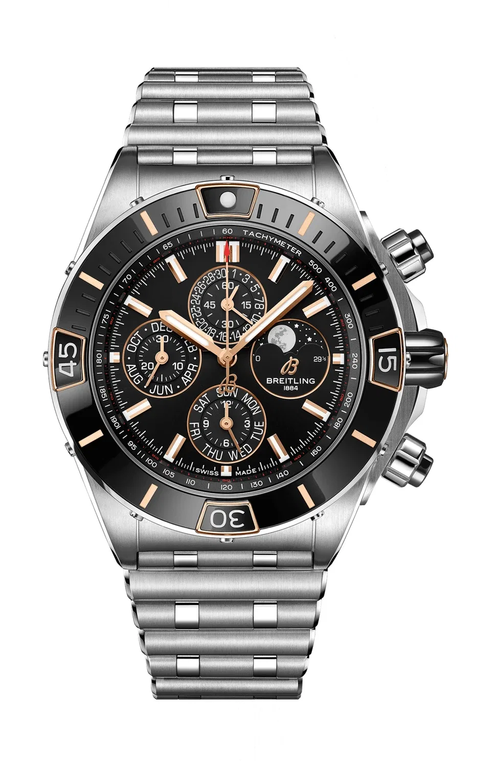СУПЕР ХРОНОМАТ B01 44 ЧЕТЫРЕХЛЕТНИЙ КАЛЕНДАРЬ - I19320251B1A1 BREITLING, серебряный
