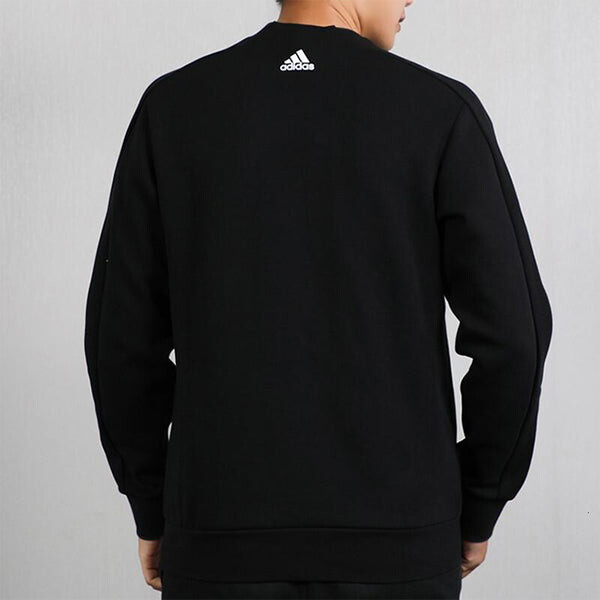 Толстовка sports jacket round neck pullover black Adidas, черный — фото 4