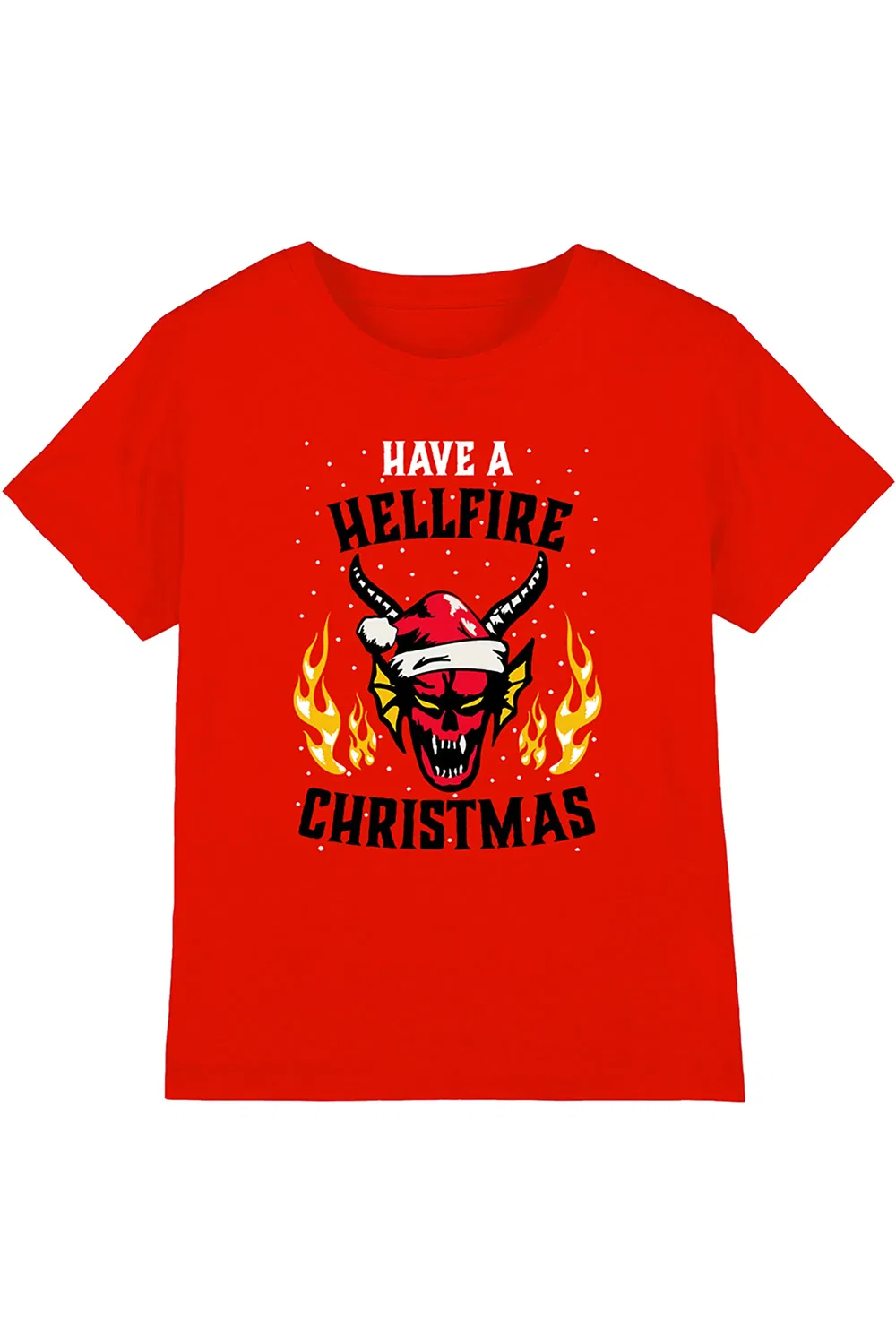 Футболка детская Stranger Things Hellfire Christmas, красная, красный
