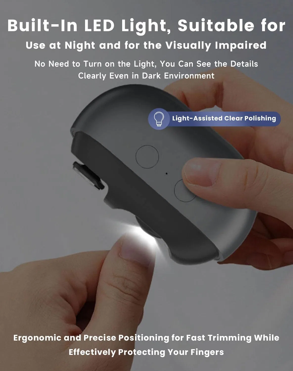 Умные электрические кусачки для ногтей «Easy Clip Smart» от Fanyil Ziswin, Grey And White — фото 3
