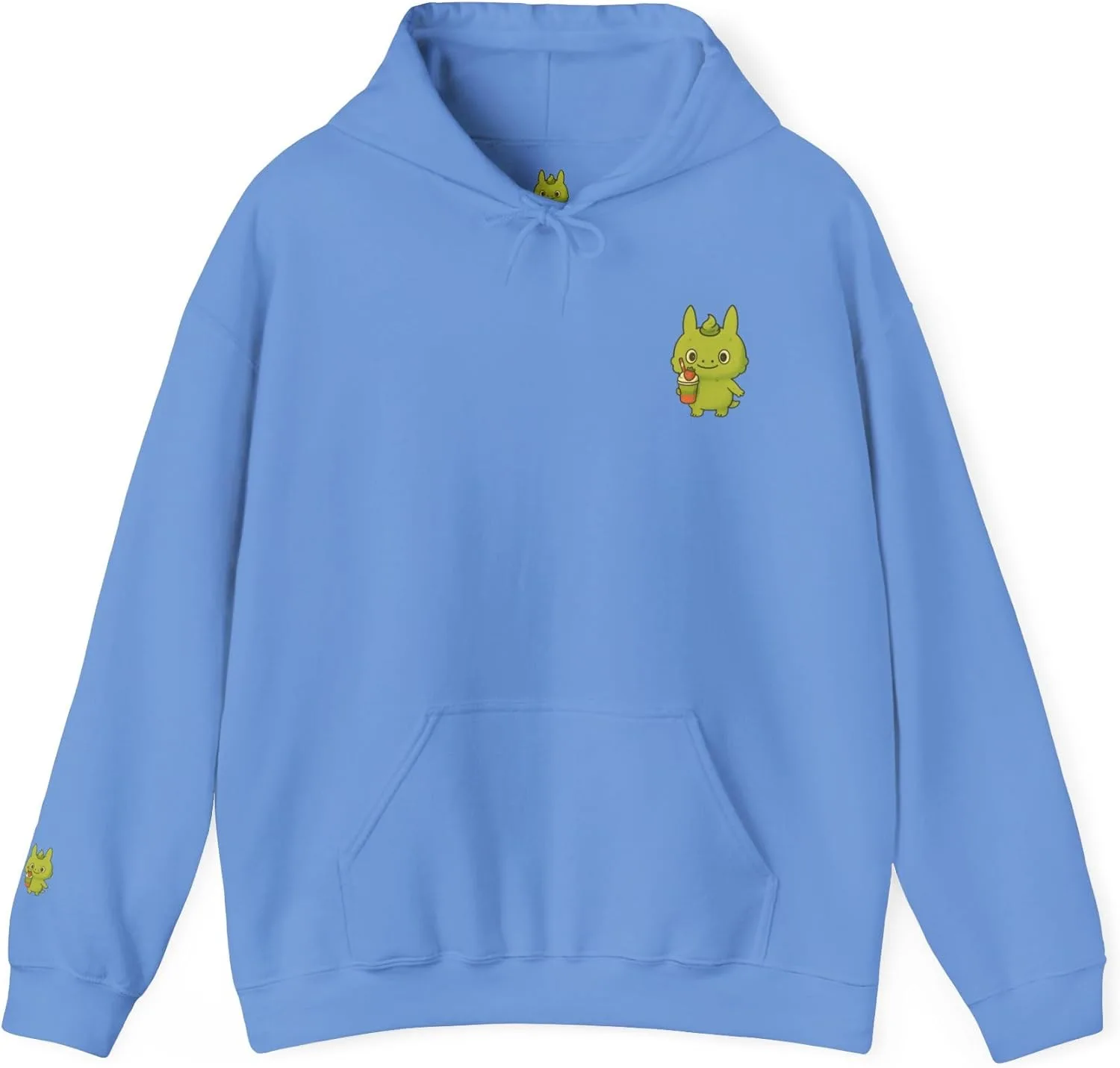 Playful Matcha Monster Hoodie, Green Tea Lover Gift, Cute Kawaii Sweatshirt