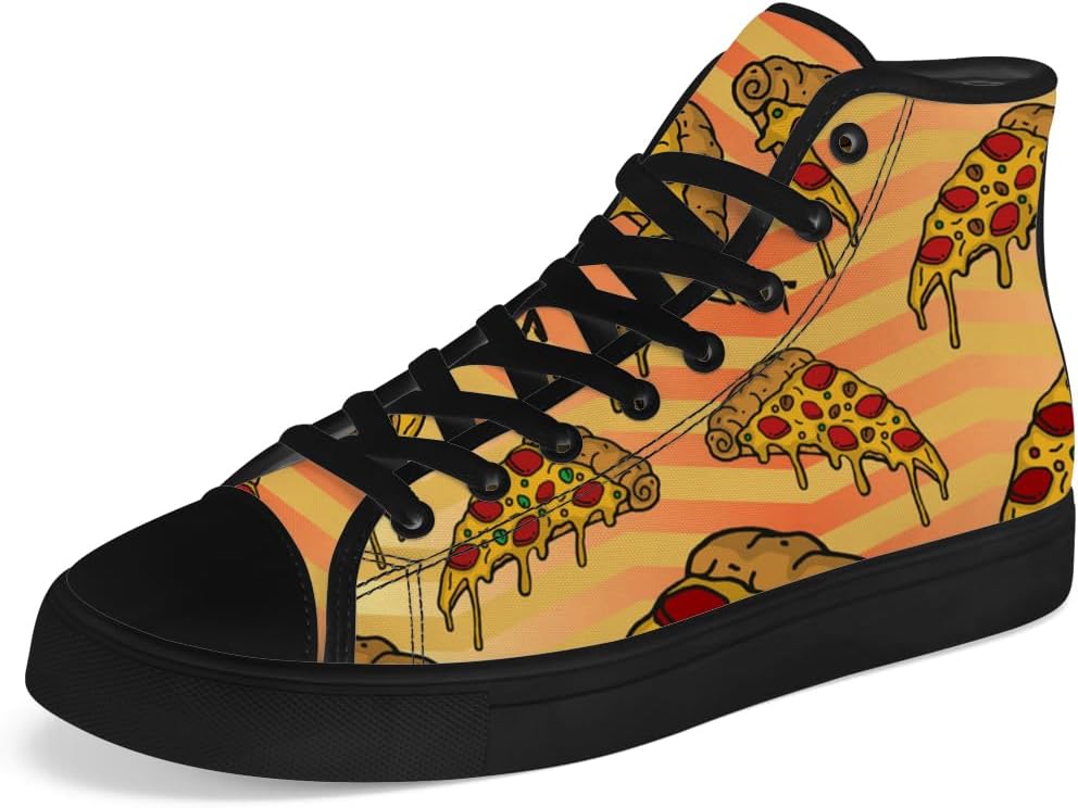 

Кеды chebing Pizza High Top на высокой подошве для мужчин и женщин, высокие кроссовки на шнуровке, повседневная обувь, подарок для парня или девушки, желтый