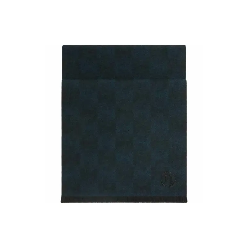

HERMES Вязаный шарф мужской, Ocean/Black