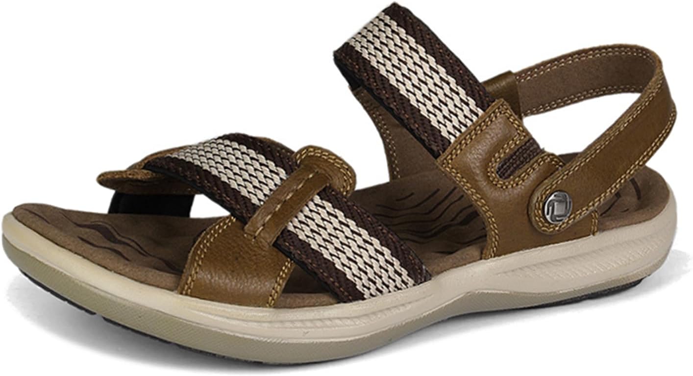 

Мужские сандалии для пеших прогулок, спортивные сандалии с нескользящей подошвой, водонепроницаемые сандалии, удобные спортивные сандалии, сандалии с открытым носком, повседневные пляжные сандалии Abborora, хаки