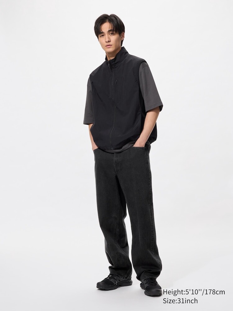 

Широкие прямые джинсы Uniqlo, цвет 08 серый
