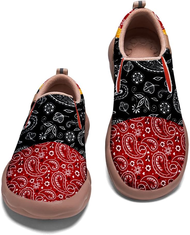 

Женские туристические туфли с художественной росписью, повседневные лоферы, мужские прогулочные слипоны, удобные кроссовки Onehorse, Bandana-15