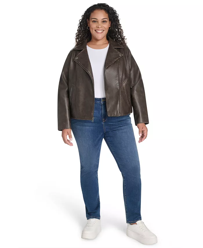 Мотоциклетная куртка больших размеров с длинным рукавом Levi's, коричневый — фото 3