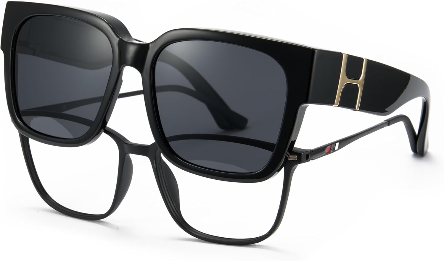 

Солнцезащитные очки Cyxus Fit Over для женщин, модные дизайнерские очки большого размера с поляризацией, защита от УФ-излучения UV400 для вождения, P1185, Less 5.86x1.92in-black/Black-p1185