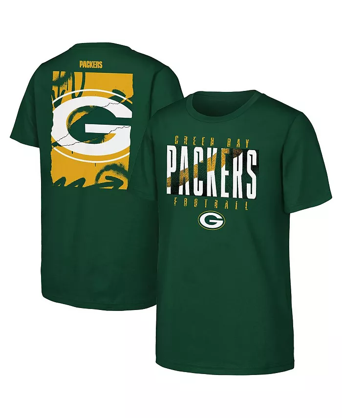 

Футболка с надписью «Большие мальчики и девочки» Green Green Bay Packers Posterize Outerstuff