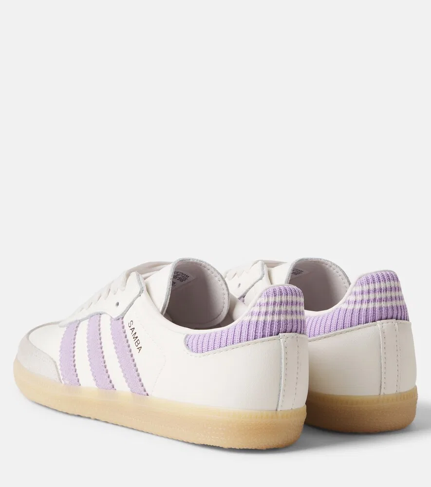 Кроссовки Samba OG из кожи и замши Adidas Originals Kids, белый — фото 2