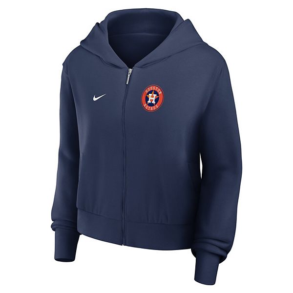 Женская худи с полной молнией cropped chill houston astros в темно-синем цвете Nike — фото 3