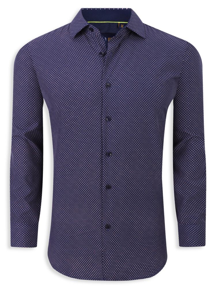 

Рубашка на пуговицах Performance Slim Fit с рисунком Azaro Uomo, темно-синий