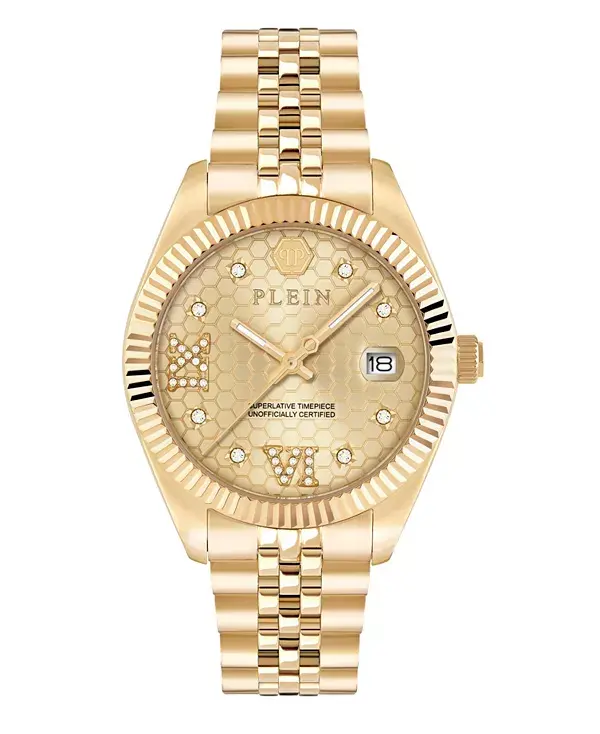 

Женские часы из нержавеющей стали золотистого оттенка, 34 мм Philipp Plein, gold