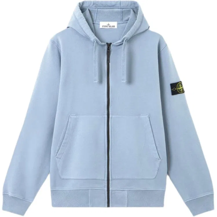 Флисовая кофта с молнией STONE ISLAND Sky Blue
