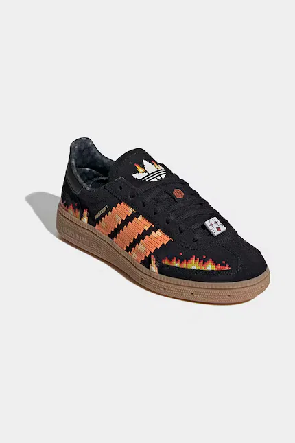 Кроссовки детские из кожи и замши Handball Spezial Adidas Originals, черный — фото 2