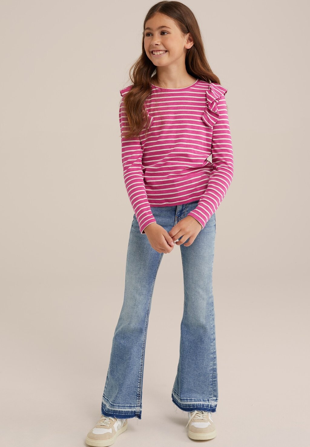 

Топ с длинными рукавами WE Fashion, розовый