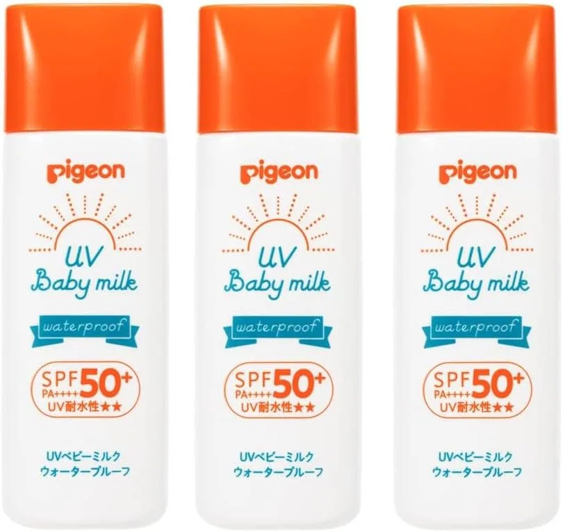Солнцезащитный крем Pigeon UV Baby Milk Waterproof SPF 50+, 50 г × 3 шт