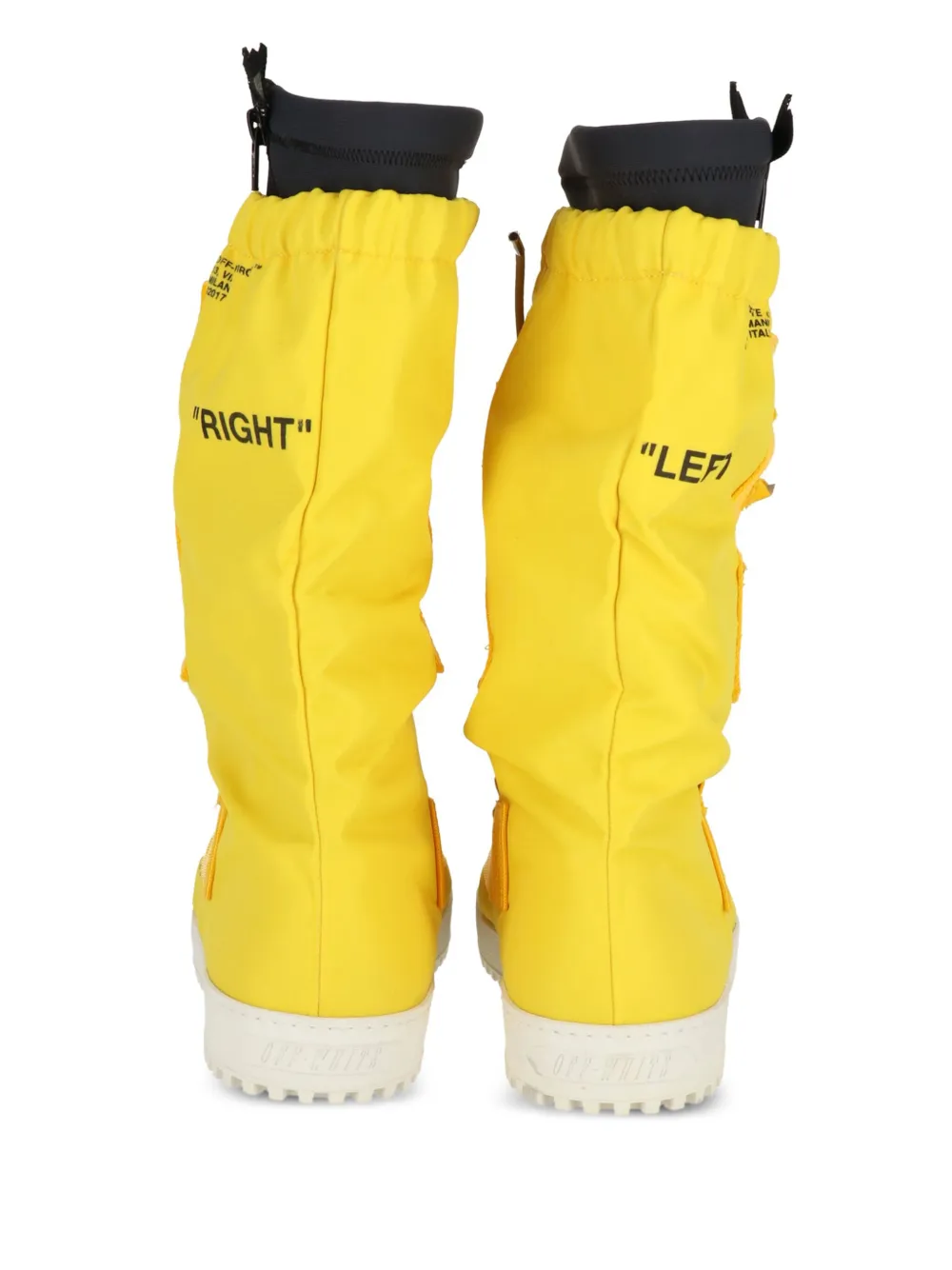 Резиновые сапоги на рифленой подошве OFF-WHITE, желтый — фото 3