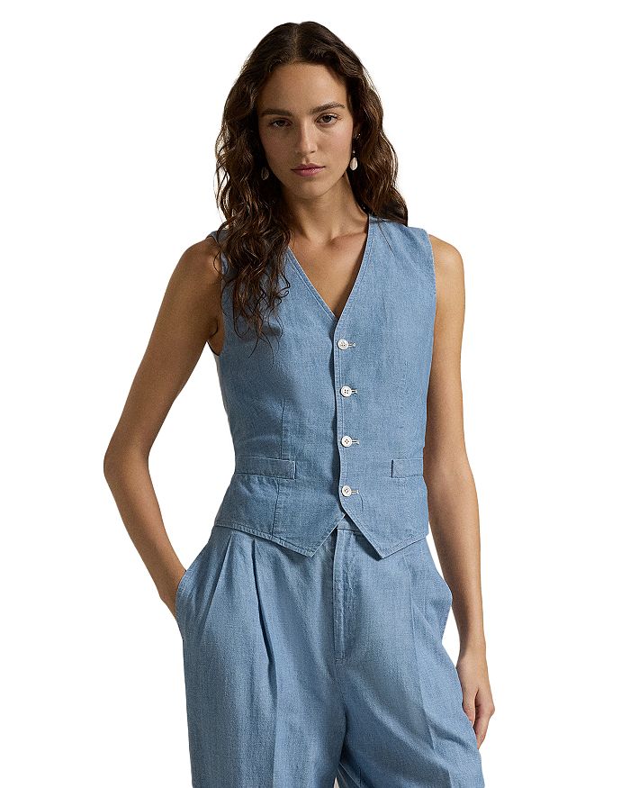 

Жилет из шамбре Lauren Ralph Lauren, синий