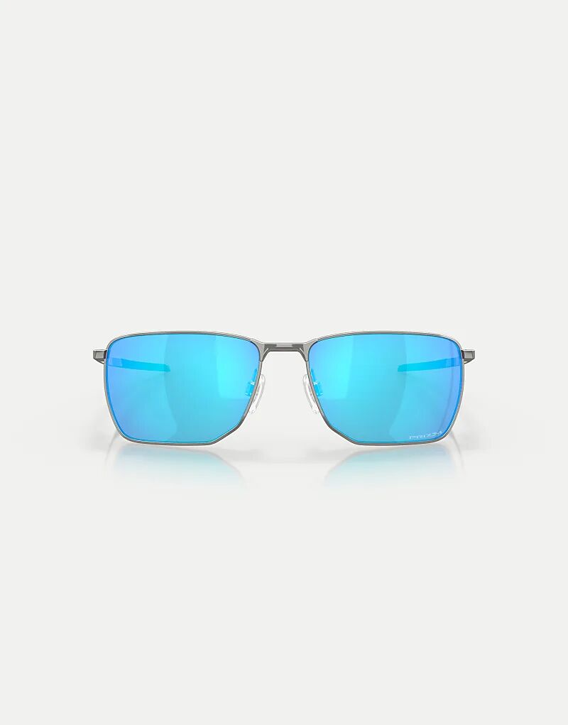 

Солнцезащитные очки Oakley Ejector прямоугольной формы с синими зеркальными линзами из сатинированного хрома