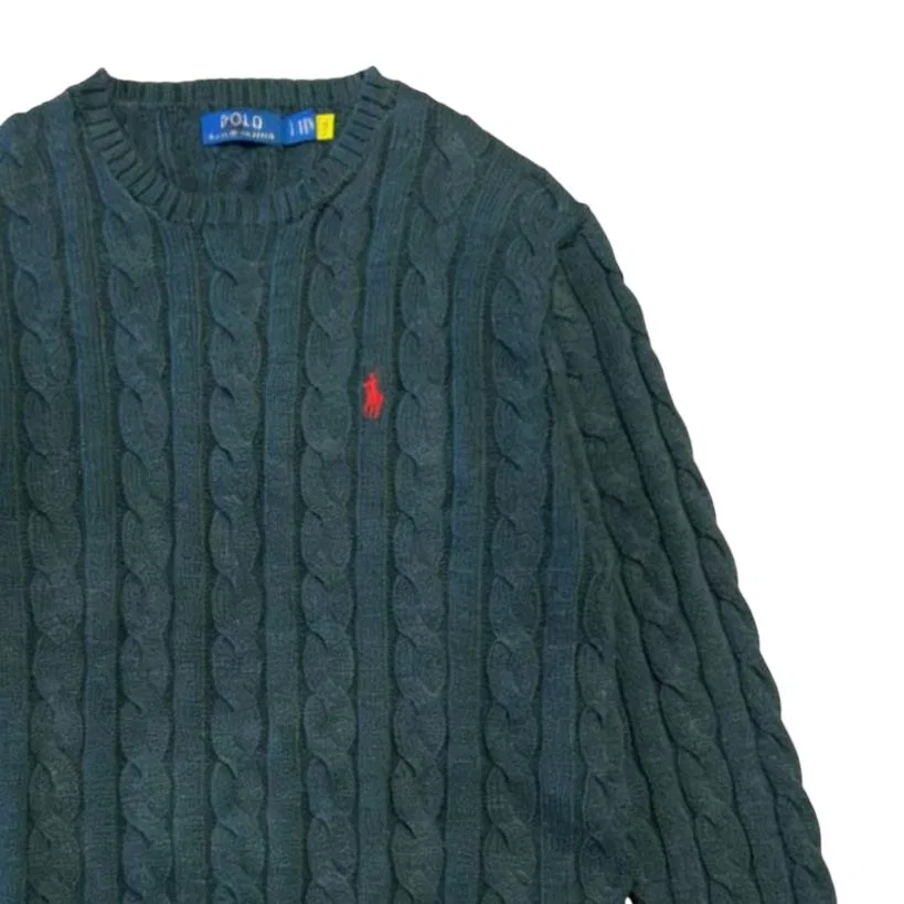 Вязаный свитер Polo Ralph Lauren угольно-серый — фото 4