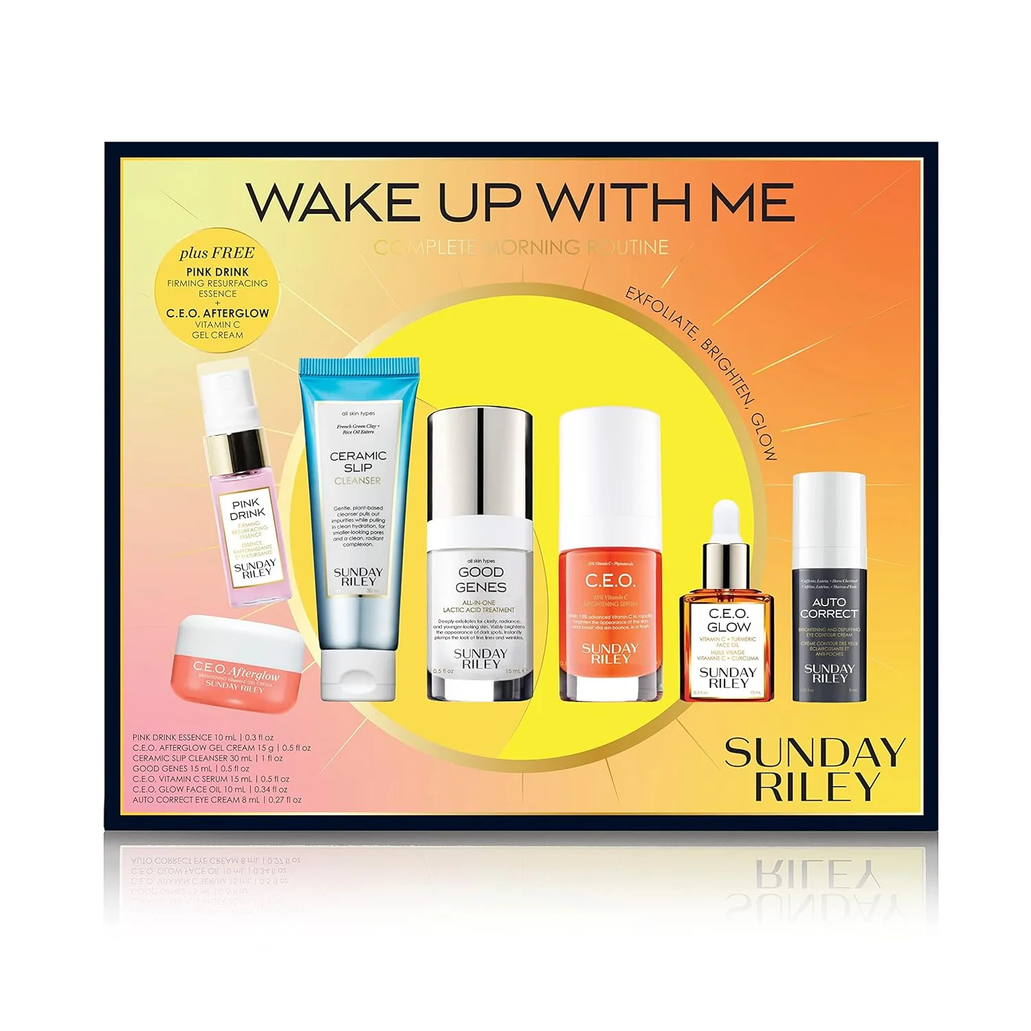 Набор для осветления кожи Sunday Riley Wake Up With Me Complete Brightening Morning Skincare Set Один размер, Orange — фото 4
