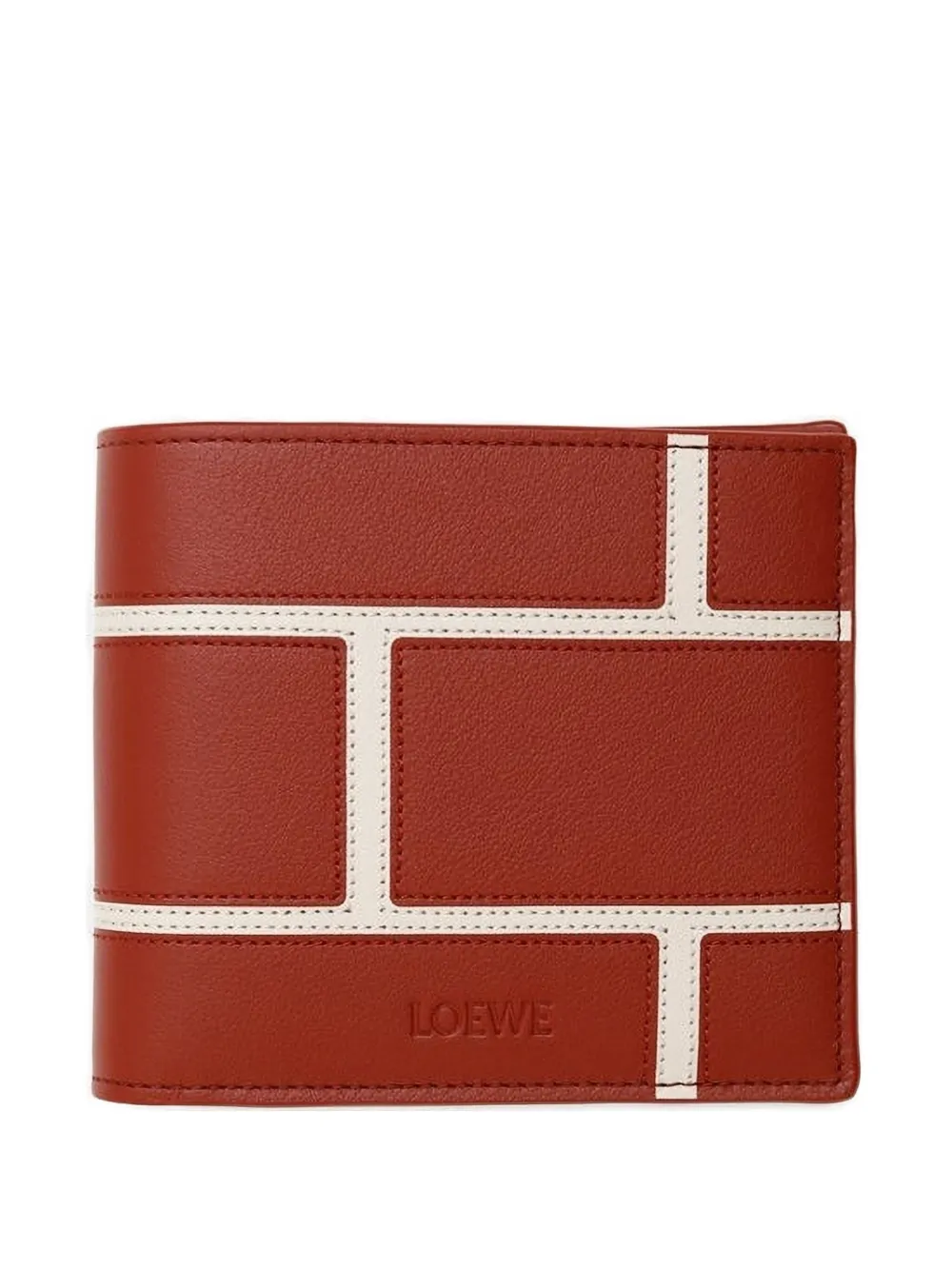 

Складной кожаный кошелек с панелями LOEWE, красный