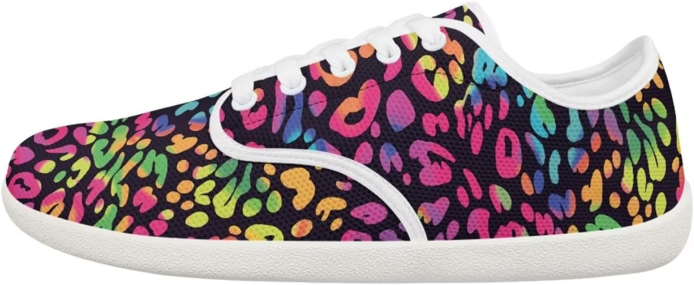 

Кроссовки Forchrinse с принтом цветных яиц для женщин, счастливая Пасха, обувь для босых ног, минималистичные кроссовки для мужчин, обувь с широким носком Zero Box для повседневной носки, Rainbow Leopard Print