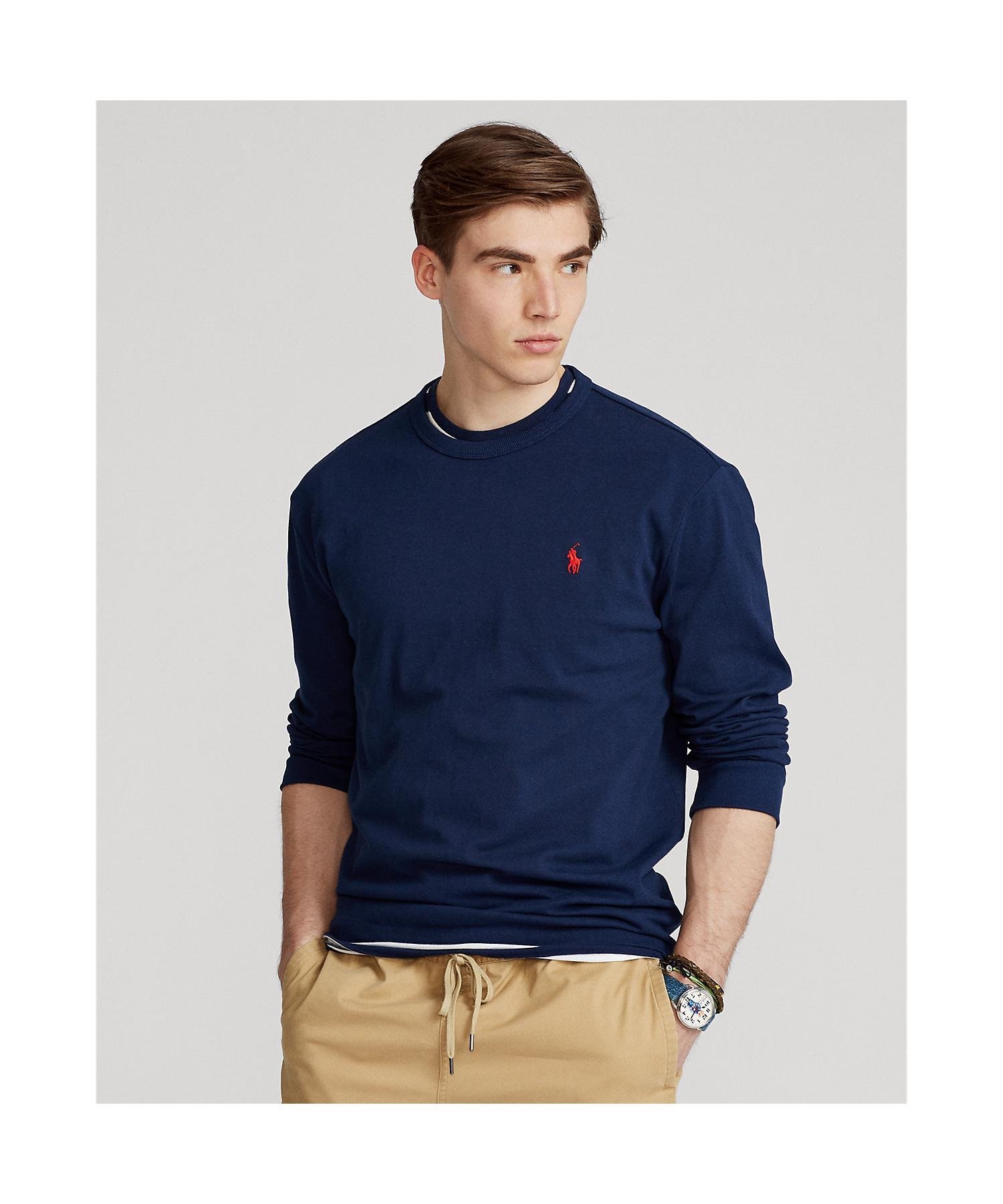 Классическая трикотажная футболка с длинными рукавами Polo Ralph Lauren, 400 Blue