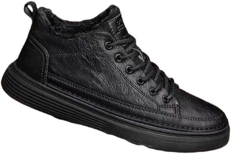 

Мужские теплые повседневные туфли - противоскользящие черные кожаные туфли - подходят для осенне-зимней одежды или для работы Spkfhd